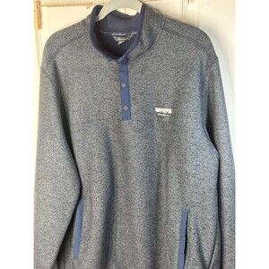 Eddie Bauer Fleece Pull Over Men's Large Long Sleeve Snap Closure Easy Care